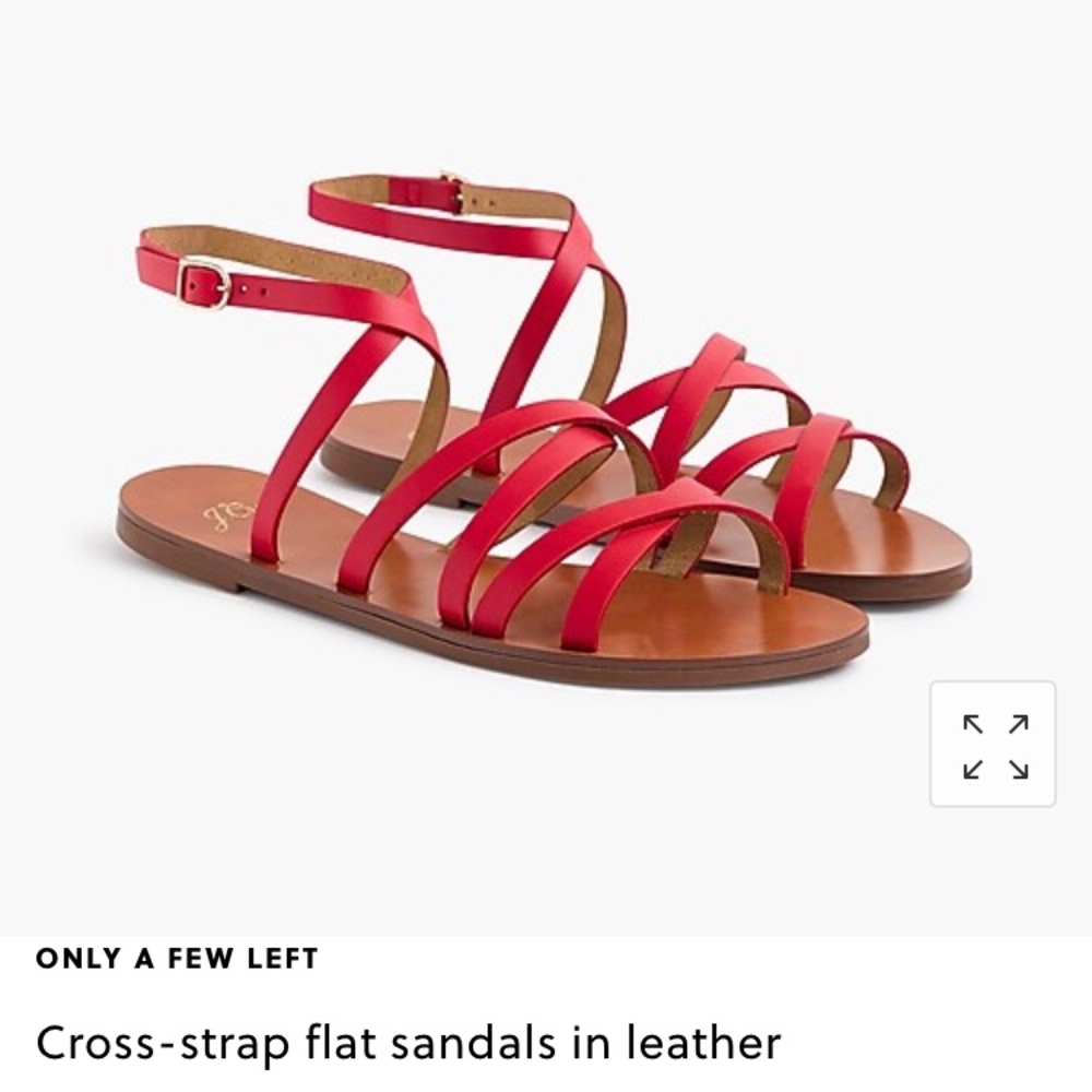 J.Crew Cross-strap flat sandals in leather